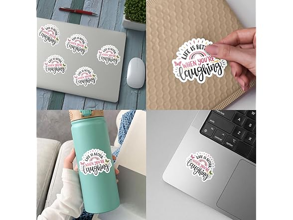 3pc Life is Better Laughing Sticker