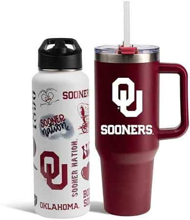 Memory Company NCAA Water Bottle and Tumbler with Straw Set