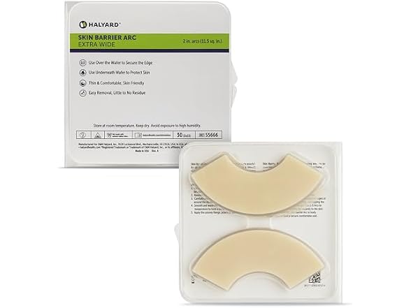 HALYARD Ostomy 1/3 Circle Xtra Wide Hydrocolloid