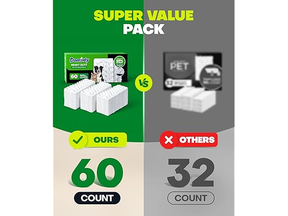 Domudy 60 Count Heavy Duty Dry Sweeping Cloths Refills