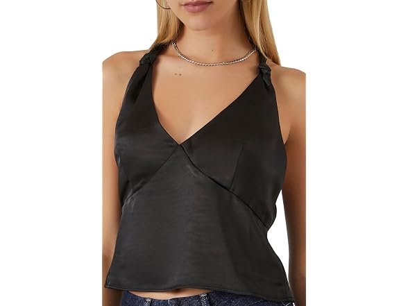 Forever 21 (M) Plunging Knotted Satin Tank Top