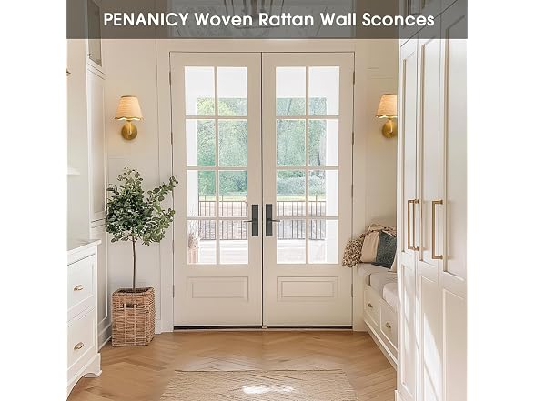 PENACINY Battery Operated Rattan Wall