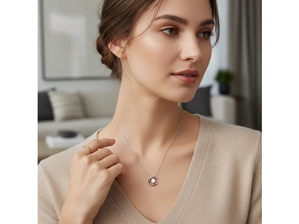 Moon & Star Moissanite Necklace