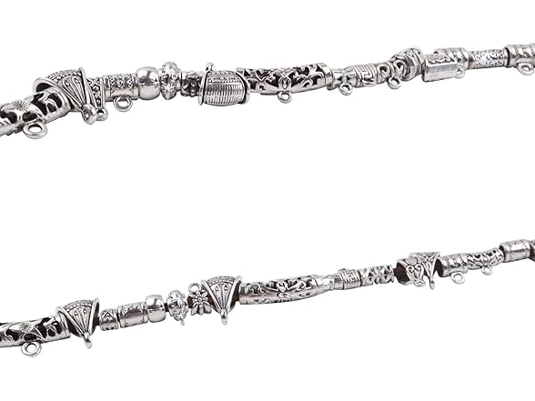 Tibetan Silver Mixed Bail Tube Beads