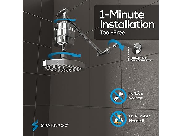 6" Rain Shower Head With 23-Stage Filter