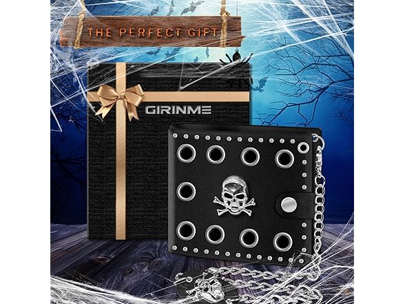 Girinme Skull Gothic Chain Wallet
