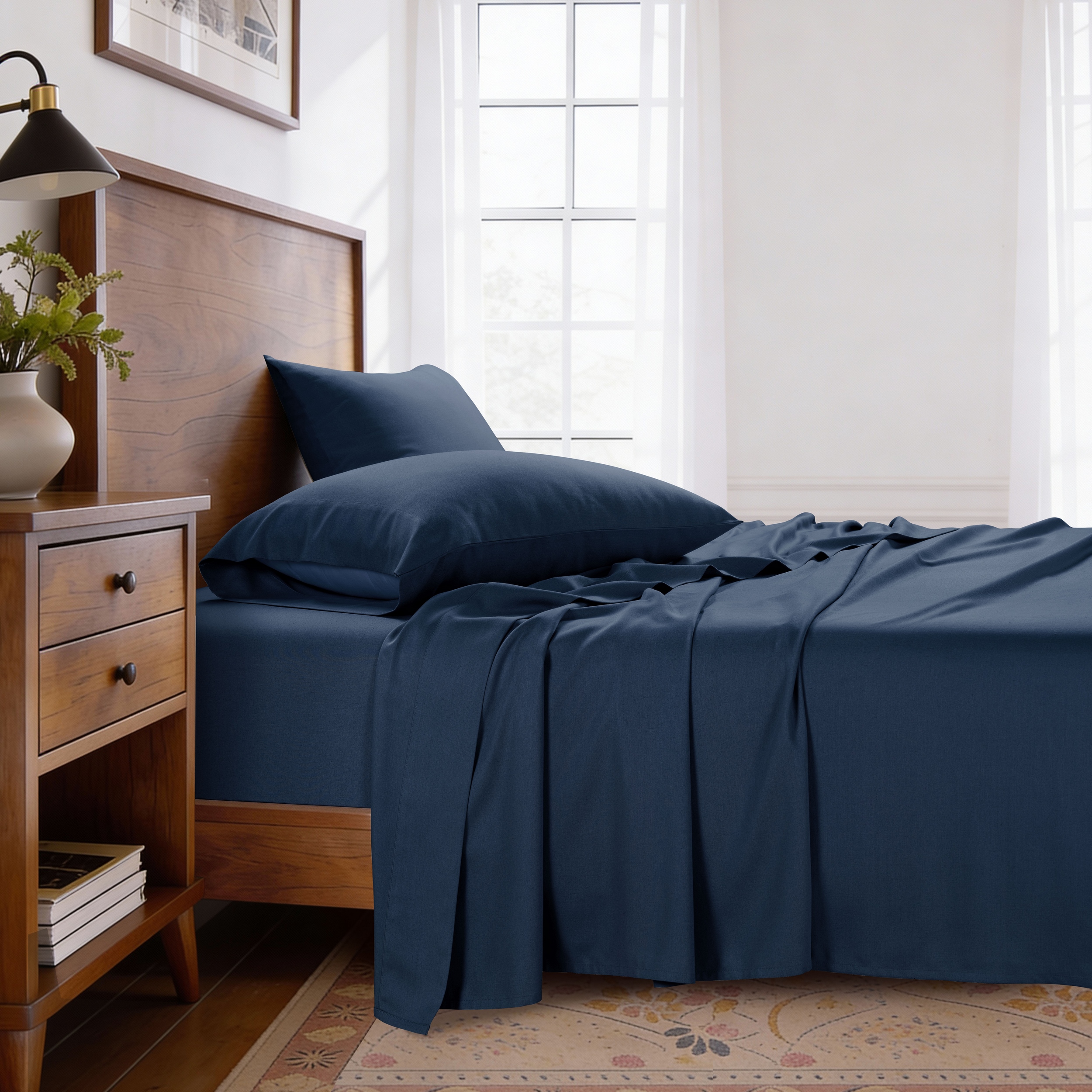 Kathy Ireland Lyocell & Linen Cotton 4PC Sheet Set - Gallery 30