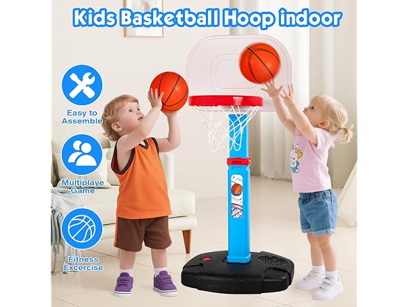 Adjustable Kids Mini Basketball Hoop Set