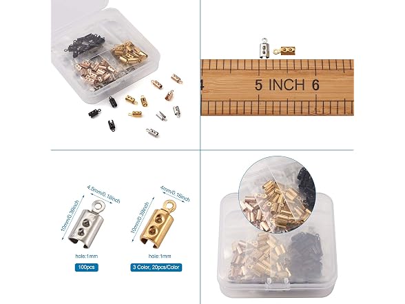 Pandahall 160Pcs 304 SS Folding Crimp Cord - Gallery 6