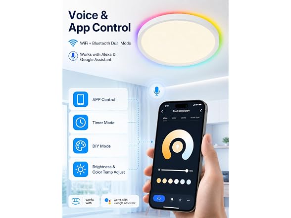 Xinsway 12in Smart Ceiling Light RGB