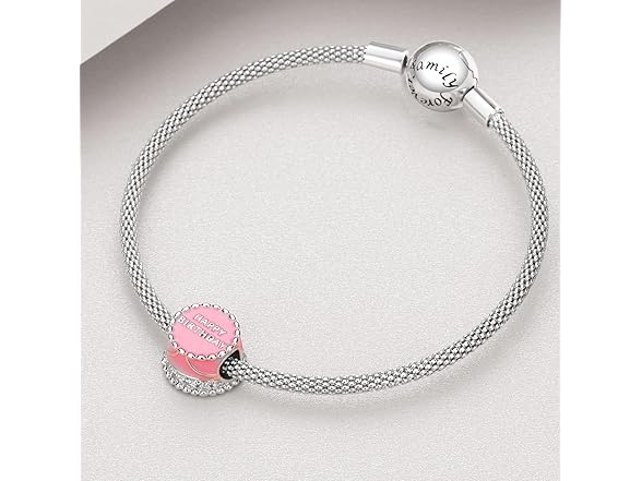 Famuan Pink Birthday Cake Charms