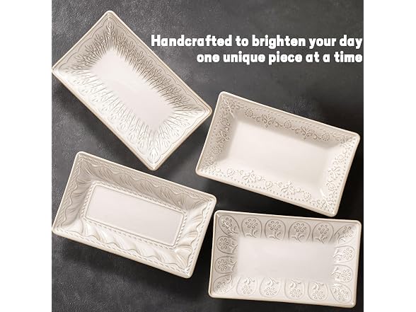 Salad Plates Set of 4, 9.85" Embossed