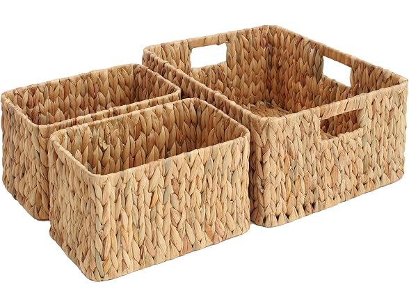 Suptinwear Handwoven Wicker Basket Set of 3