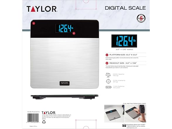 Taylor Digital Brushed Stainless Steel Scale