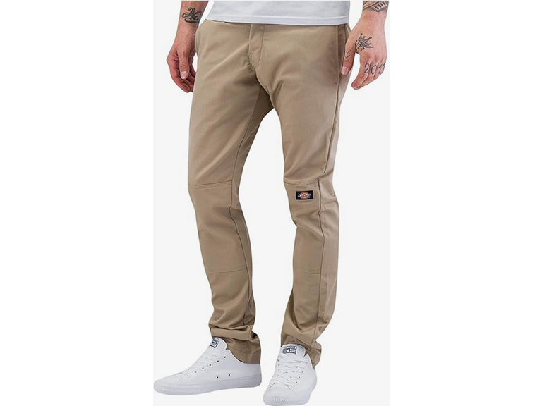 Dickies Skinny Fit Double Knee Work Pants. Desert Sand, 32 32