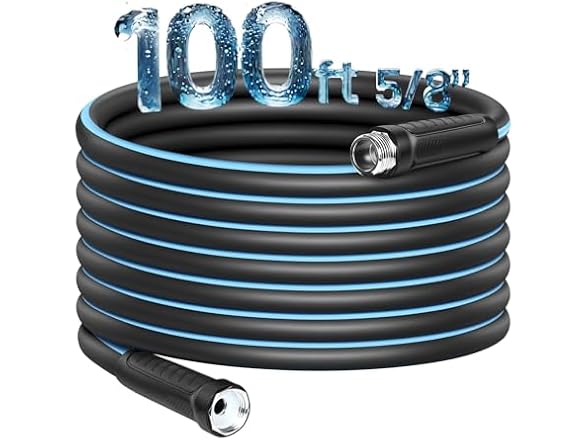Relhost Garden Hose 100 ft x 5/8", Flexible Heavy Duty Water (Open Box)