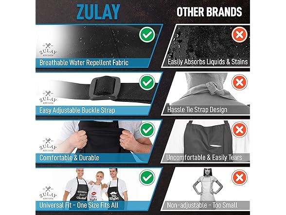 Funny Kitchen Aprons w/ Pockets 2-Pack