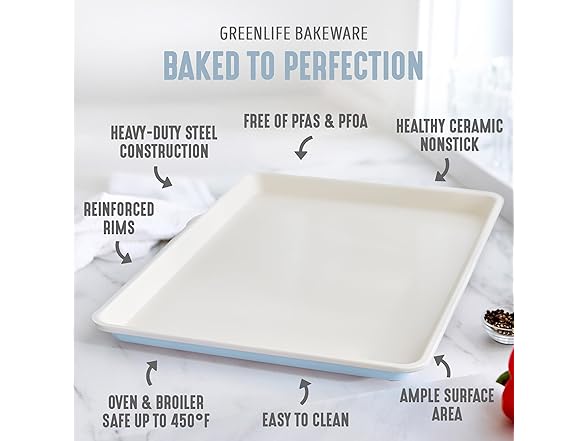 GreenLife Bakeware 18” x 13” Half Cookie Sheet 