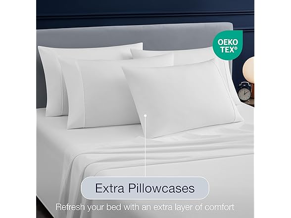 Casual Living Cali King Sheets Set 6 Piece Cooling Bed Sheets
