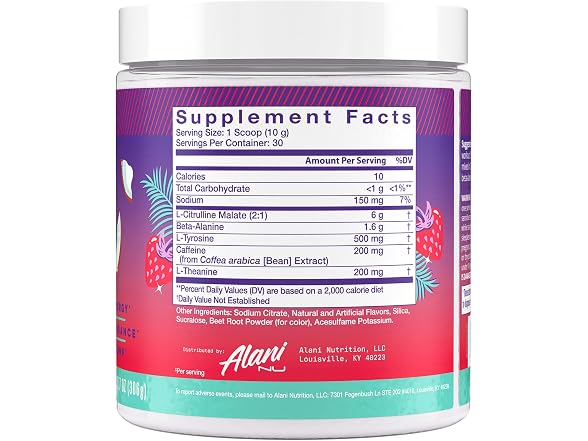 Alani Nu Pre Workout Powder Hawaiian Shaved ICE