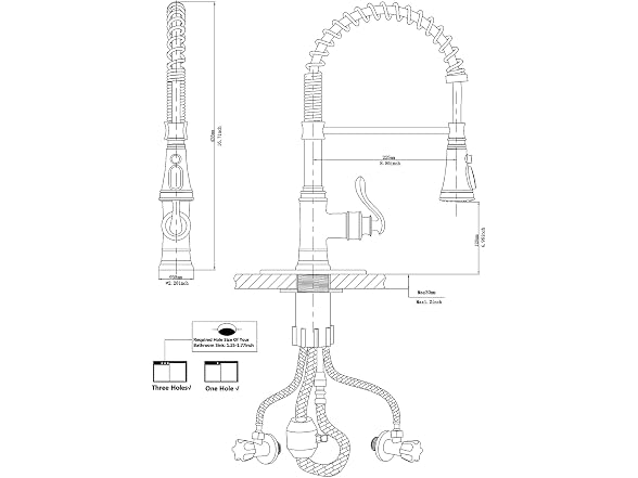 Kitchen Faucet with Pull Down Sprayer, Brushed Nic