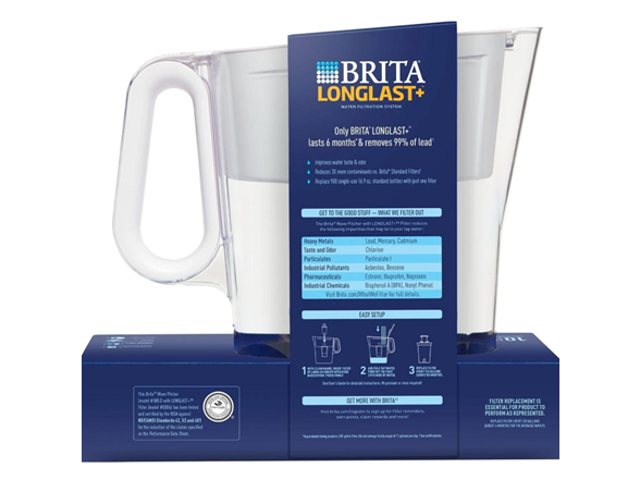 Brita 10 Cup Water Pitcher + 2 Filters