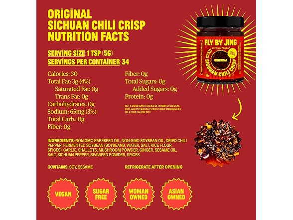 FLYBYJING Original Sichuan Chili Crisp: 6 oz.