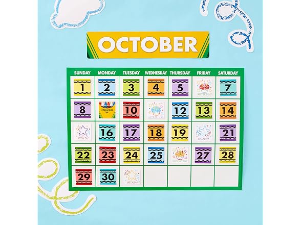 Eureka Crayola Colors and Shapes Classroom Calendar