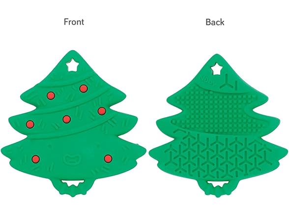 Nuby All Silicone Holiday Tree & Gingerbread Man Cookie Teether