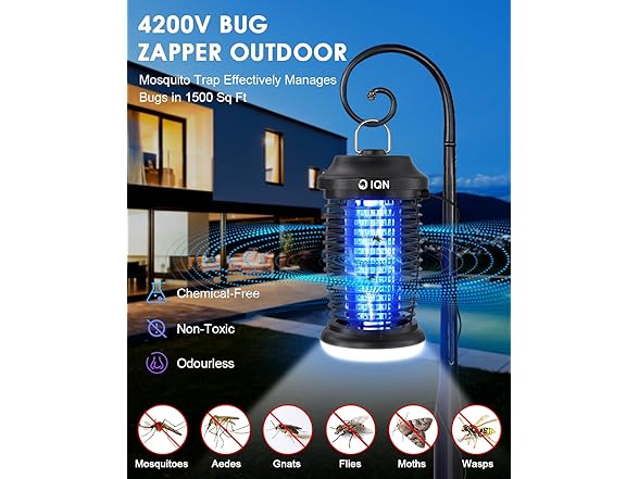 Bug Zapper Outdoor,15w Electric Mosquito
