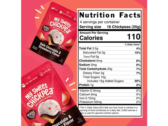 4Pk My Sweet Chickpea 5 Oz Chocolate Covered Chickpeas