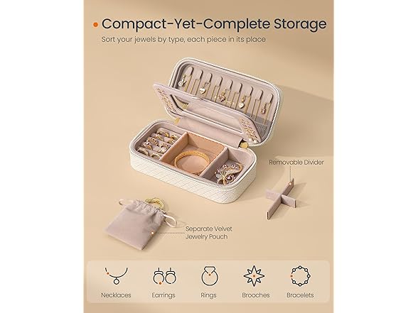 SONGMICS HOME Travel Jewelry Case