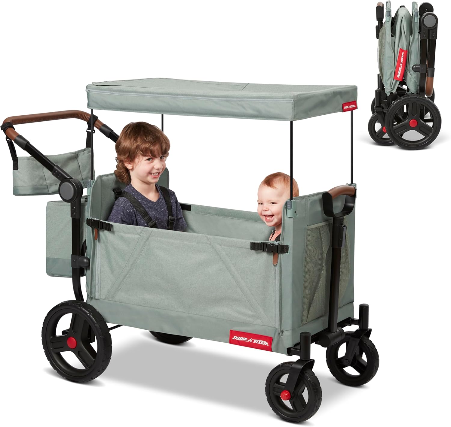 Radio Flyer Atlas Stroller Wagon for Kids Dark Grey - Gallery 27