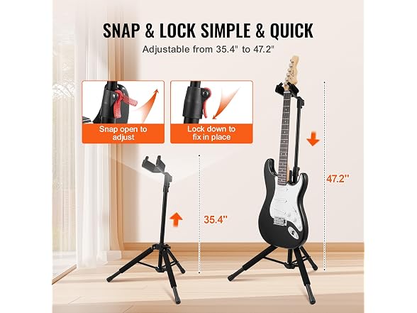 Tripod Guitar Stand, 33 lbs/15 kg Load 3268