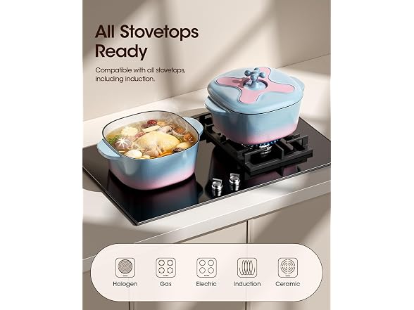 stackbear Cast Iron Dutch Oven Blue