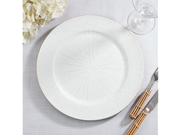 SARO LIFESTYLE Textured Decorative Charger Plates (Set of 4) 