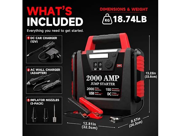 FlyAuto Jump Starter with Air Compressor