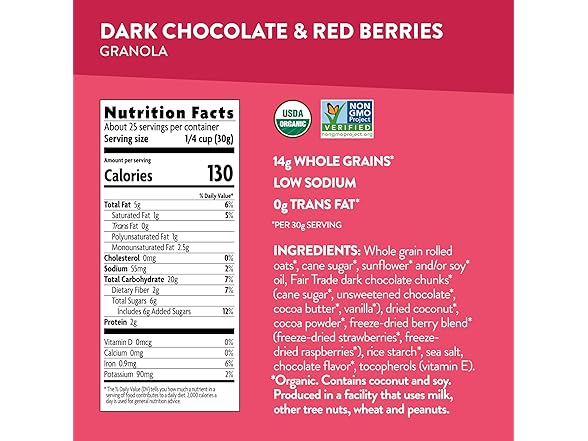 Love Crunch Organic Dark Chocolate & Berries Granola