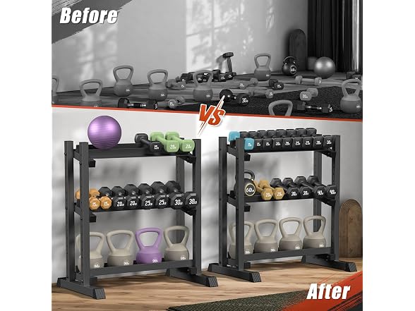 Jusgym 3-Tier Dumbbell Rack 1100LBS