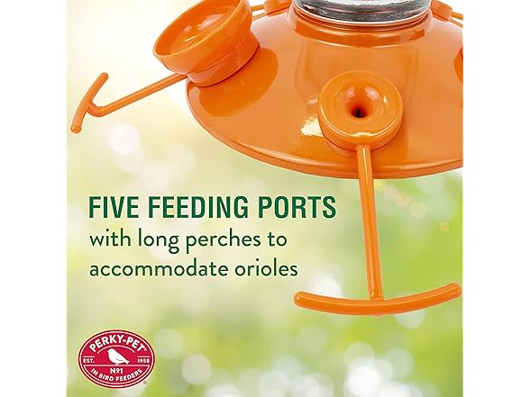 Perky-Pet 9113-2 Top-Fill Glass Oriole Feeder