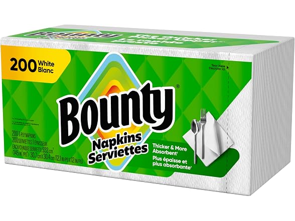 Bounty Paper Napkins White 200ct