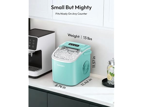 Euhomy Countertop Ice Maker Machine with Handle, Green