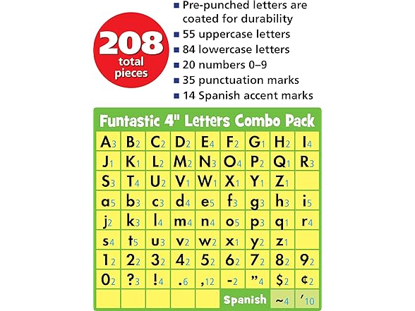 TCR White Fantastic 4" Letter Combo Pack