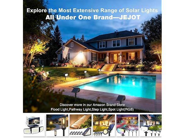 JEJOT Solar Pathway Lights 6-Pack