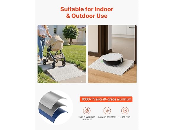 VEVOR Door Threshold Ramp, 5" Rise
