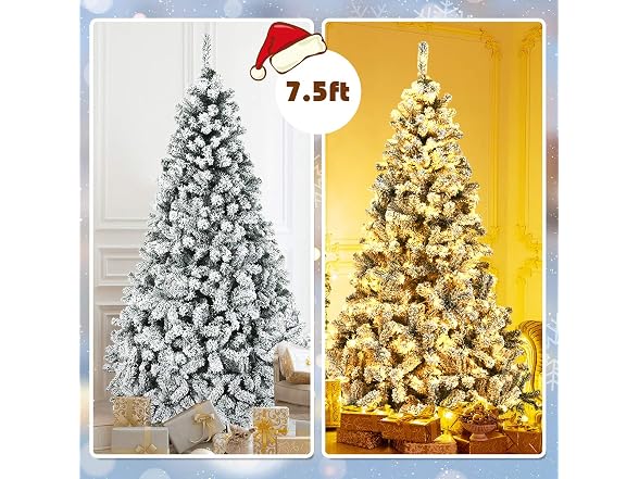 Goplus 7.5ft Pre-Lit Artificial Christmas Tree