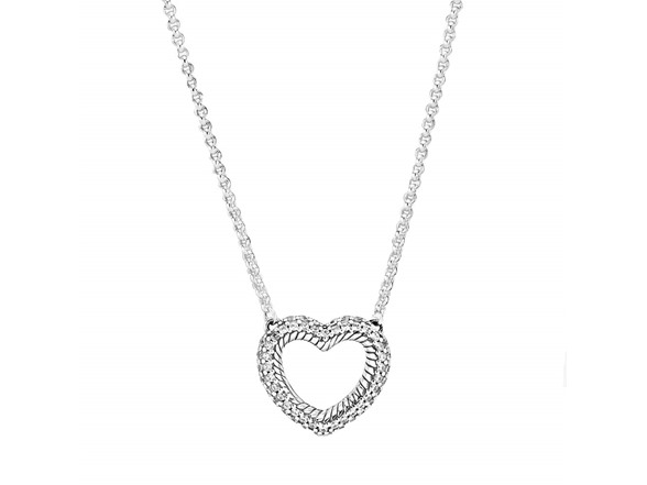 Pandora Pave Snake Chain Open Heart