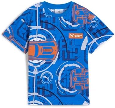 PUMA Boys' Hot Wheels Relaxed Cotton Graphic T-Shirt, Team Royal