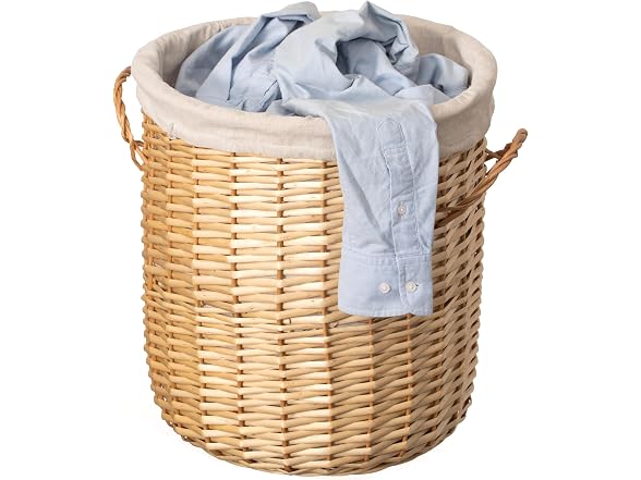 WICKERWISE Wickerwise Set of 2 Round Willow Wicker