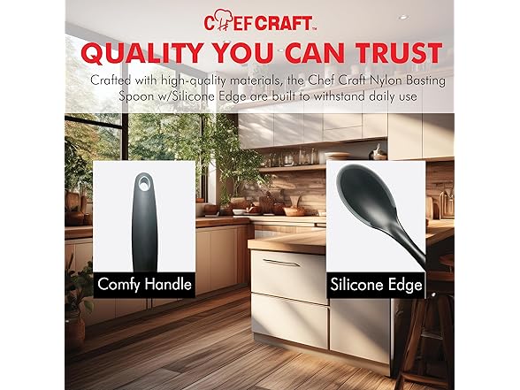 Chef Craft Nylon Spoon w/Silicone Edge